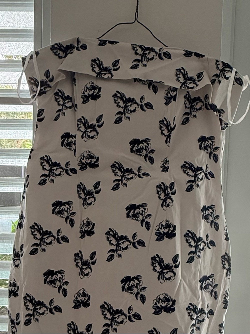 Fashion Nova Cream Dress with Black Floral Print